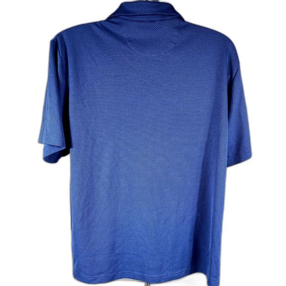 Roundtree & Yorke Performance Polo Shirt Mens L Blue Work Play Golf Short Slv - Picture 3 of 9